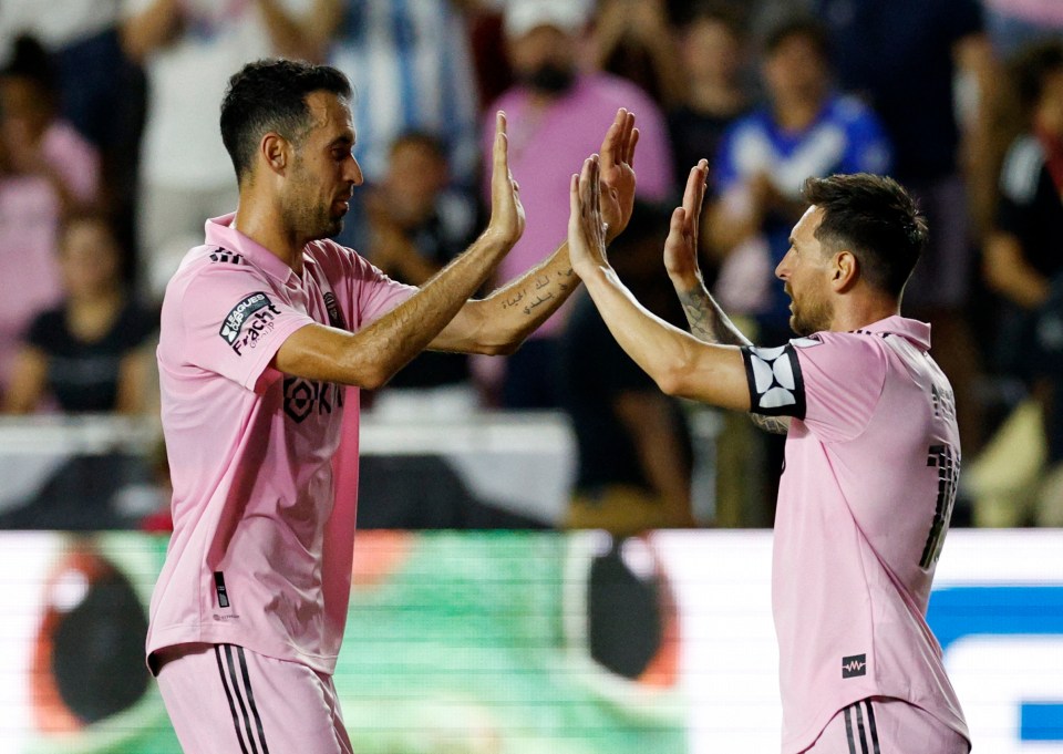 Sergio Busquets with Inter Miami team-mate Lionel Messi