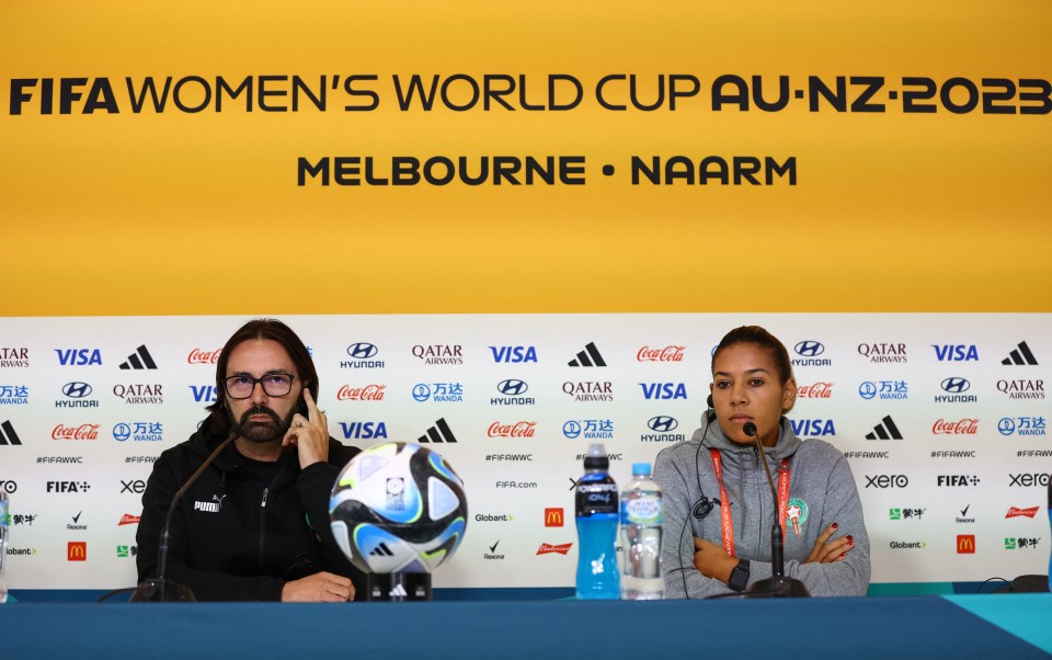 The Morocco captain appeared alongside her manager Reynald Pedros