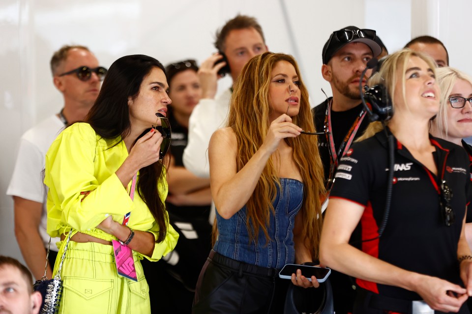 Later she watched the race from the Mercedes team’s VIP area in the paddock