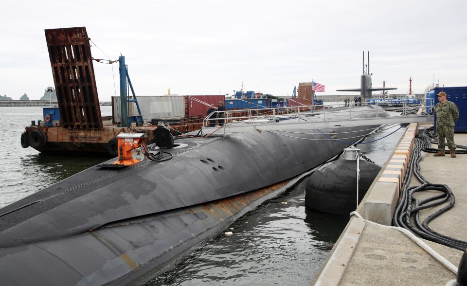 The USS Kentucky docks at the South Korean naval base in Busan