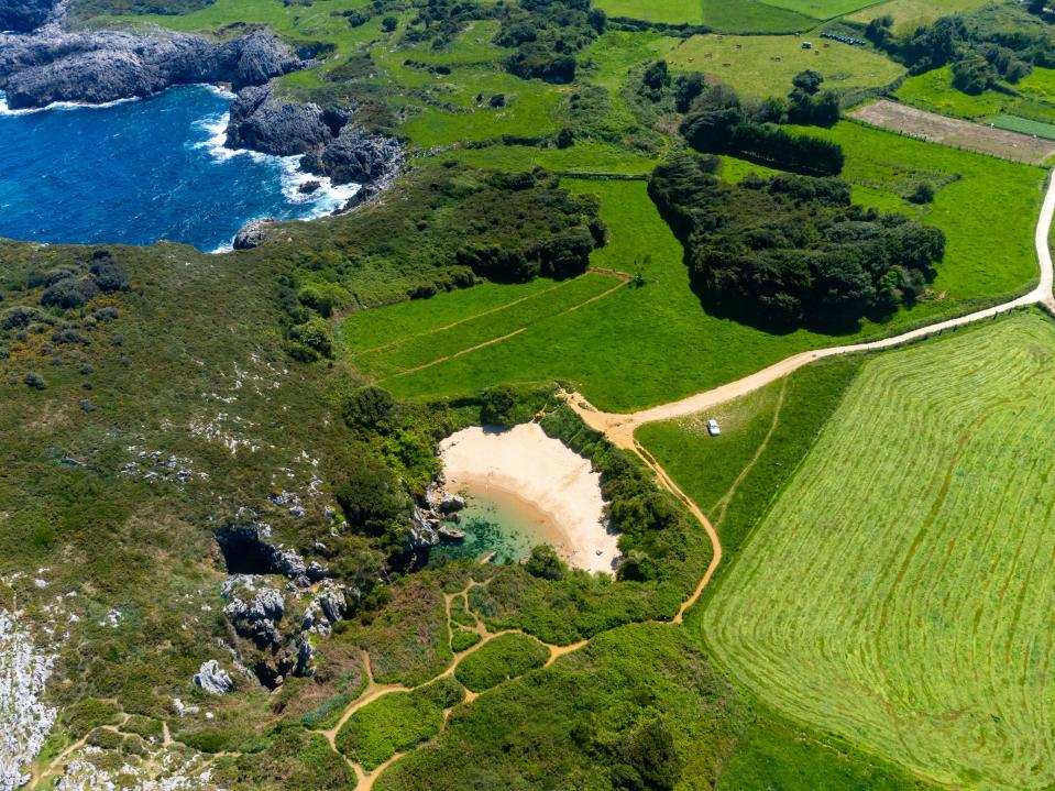 You can only get there on foot, and the water is tidal via tunnels under the cliffs