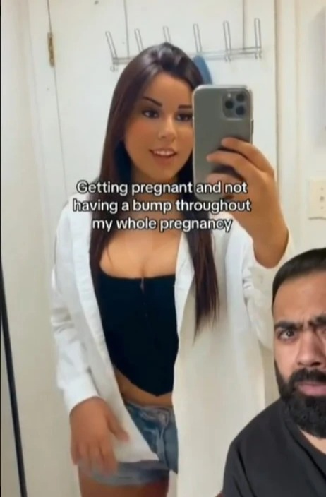 A TikTok user claimed she didn't have a bump throughout her pregnancy