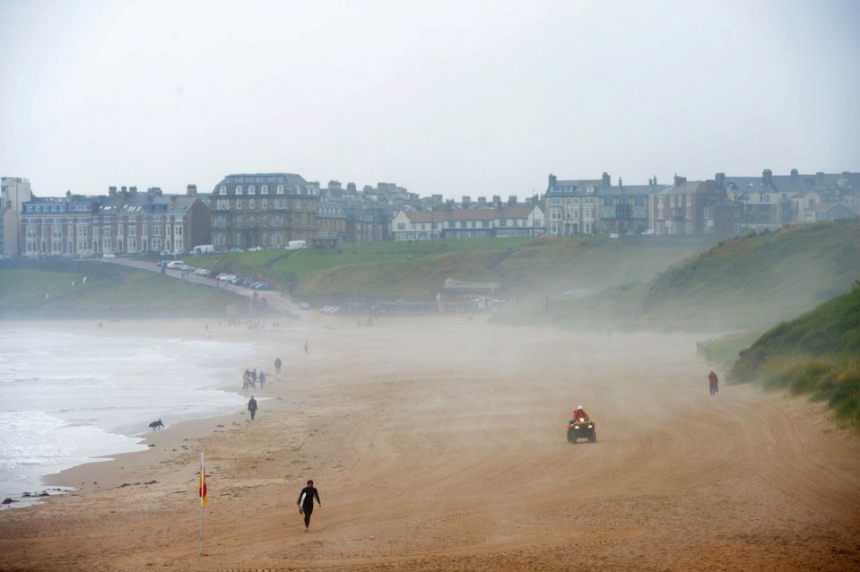 It was gloomy skies and miserable conditions at Tynemouth Longsands, Tyne & Weir, on Monday