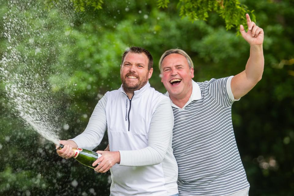 The couple celebrated their win by cracking open three bottles of bubbly