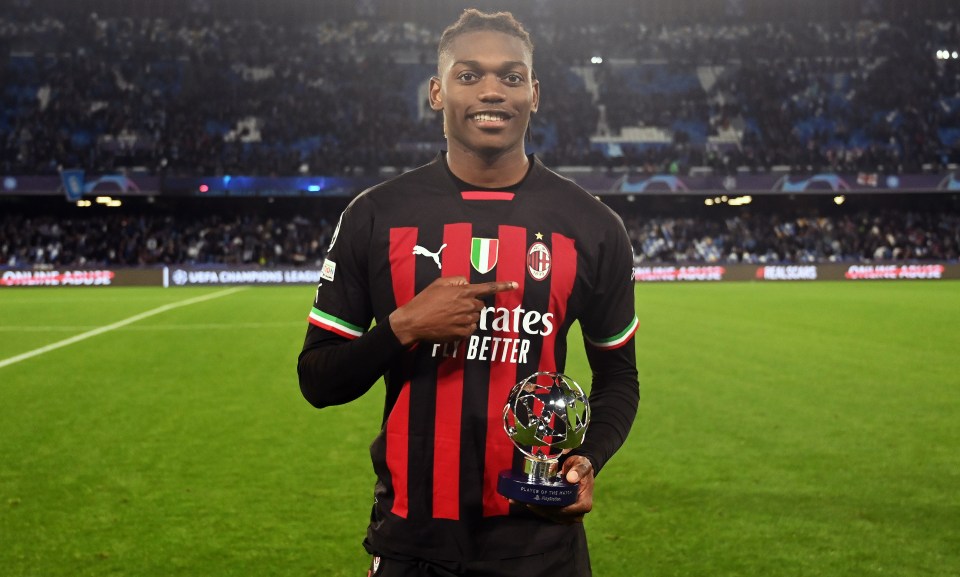 AC Milan star Rafael Leao was another high-profile name training alongside Rice