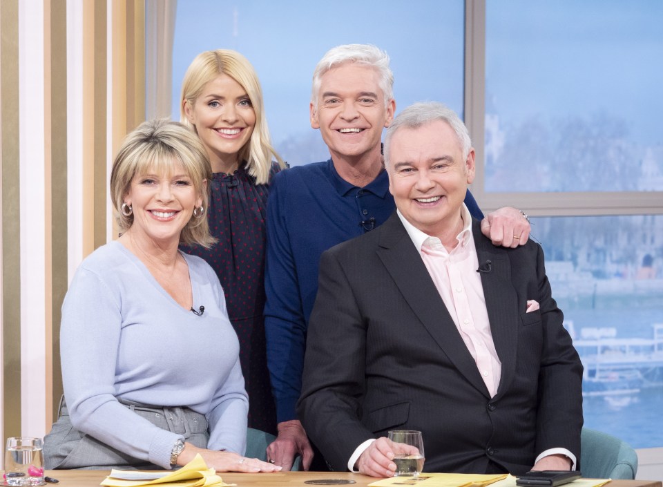 In happier times.. Ruth with her husband Eamonn Holmes, Phillip Schofield and Holly Willoughby