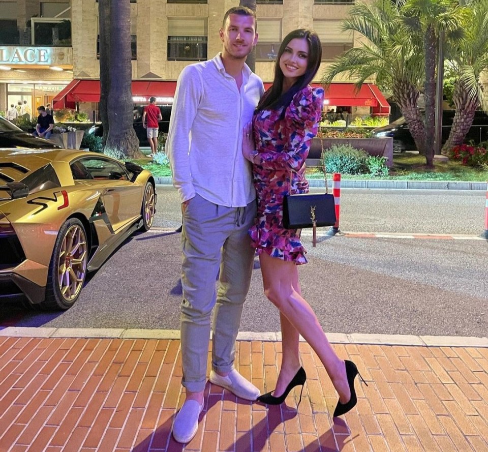 Striker Edin Dzeko with his other half Amra Dzeko