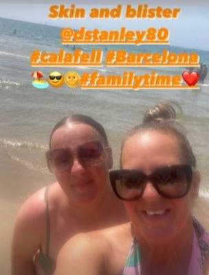 Lorraine Stanley has been holidaying with her lookalike sister Donna