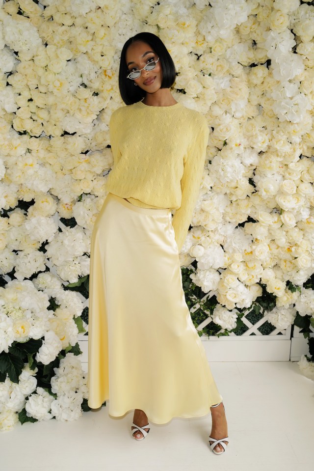 WIMBLEDON, ENGLAND - JULY 09: Jourdan Dunn, wearing Ralph Lauren, attends the Polo Ralph Lauren & British Vogue event during The Championships, Wimbledon at All England Lawn Tennis and Croquet Club on July 09, 2023 in Wimbledon, England. (Photo by Darren Gerrish/WireImage)