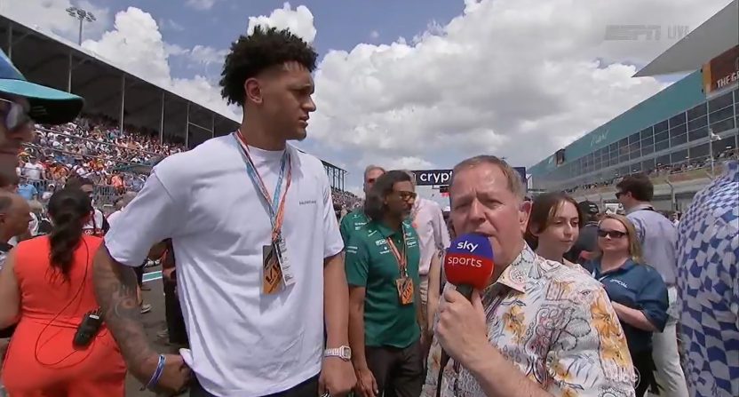 Martin thought he was interviewing Patrick Mahomes at the Miami Grand Prix in 2022