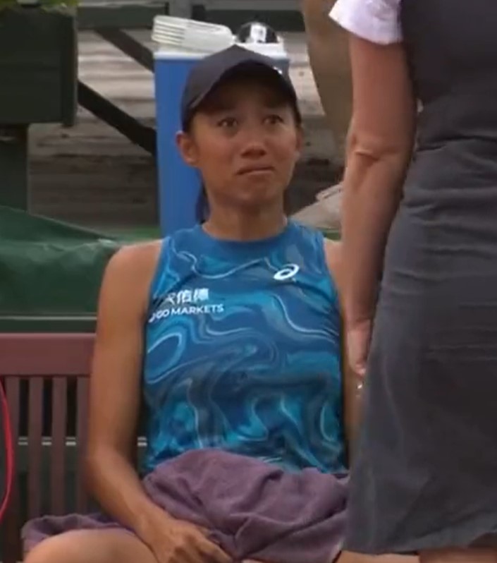 Boos from the crowd eventually saw Shuai go on to retire in tears