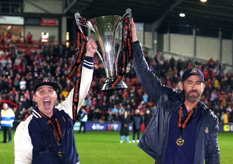 Rob McElhenney and Ryan Reynolds oversaw Wrexham's promotion back to the Football League