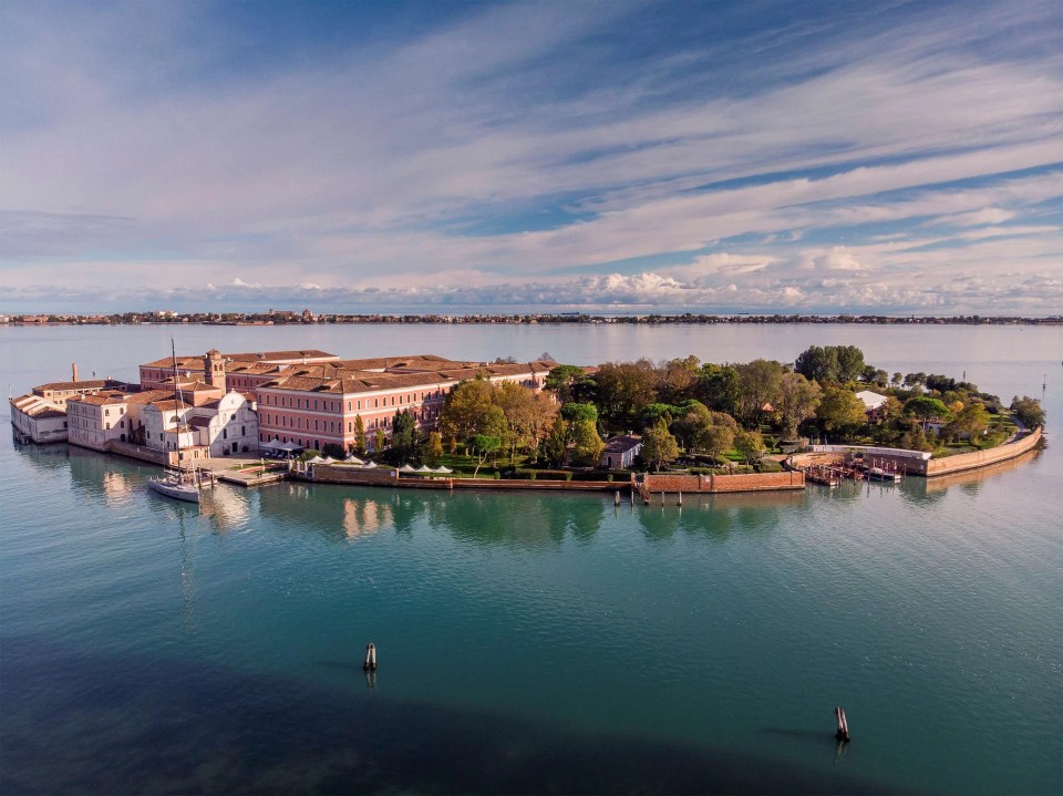 The San Clemente Palace Kempinski is located on a private island in the middle of the Venice Lagoon