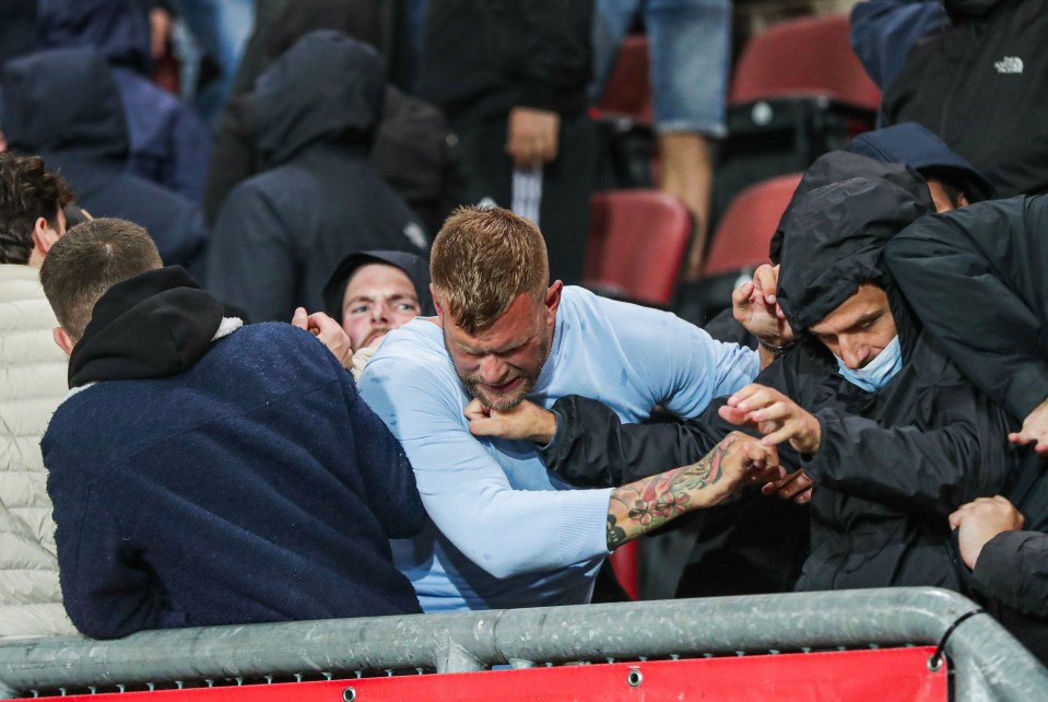 Fans fought in the crowd at a Europa Conference League qualifier