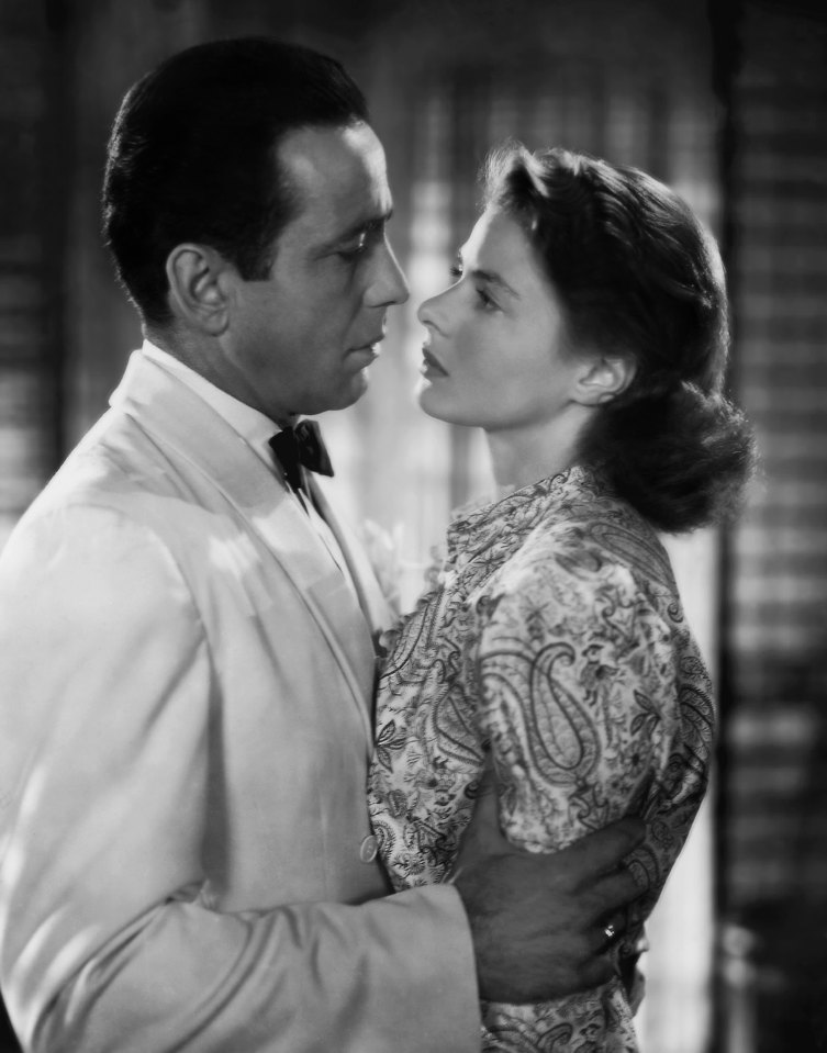 Humphrey Bogart and Ingrid Bergman in 1942 blockbuster Casablanca