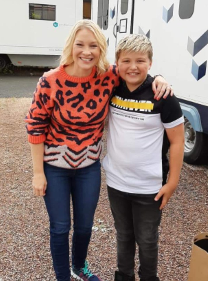 Oscar with Joanna Page, who played Stacey in the BBC hit show