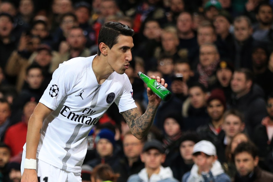 Angel Di Maria despised Man Utd after leaving the club, to the point he sipped a Heineken thrown at him by a fan at Old Trafford