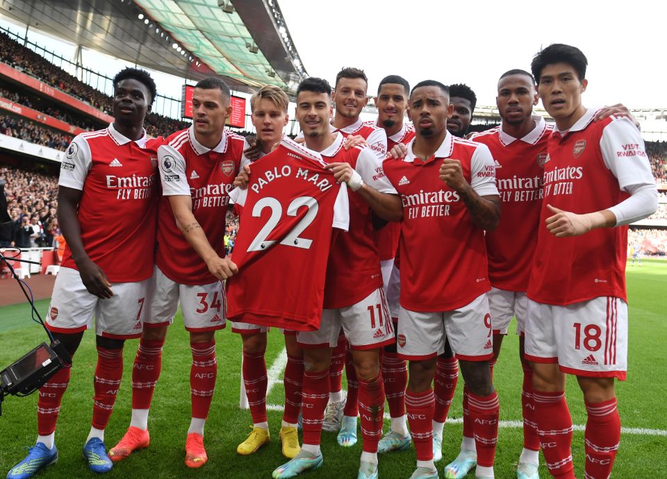 He was stabbed in an attack in Milan and his Arsenal team-mates held up his shirt after scoring