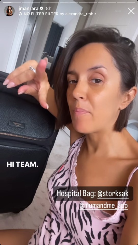 She took to her Instagram Stories to reveal she was packing to go into hospital