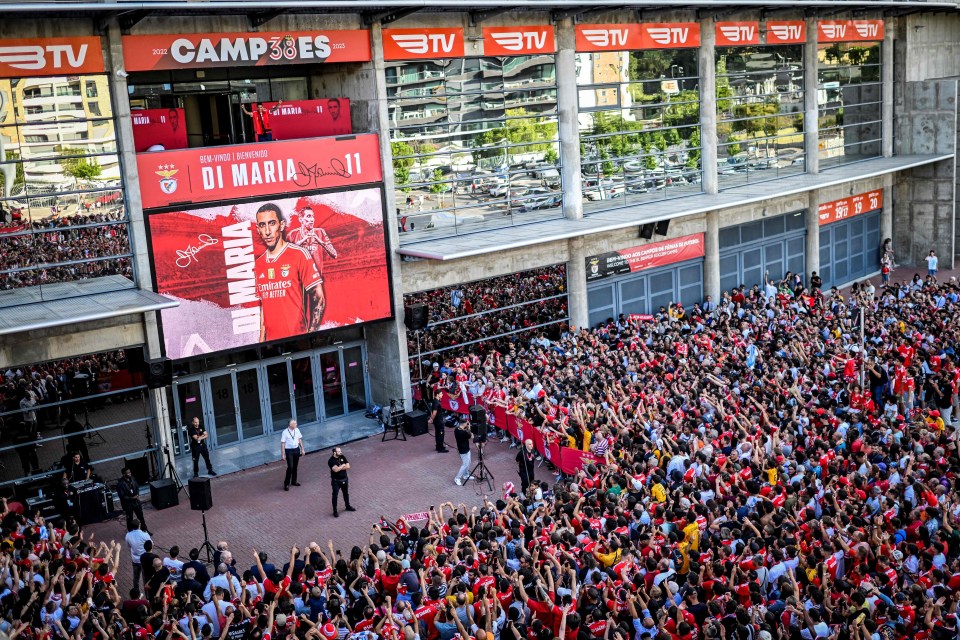 Thousands of fans gathered to welcome him back outside of the club’s stadium