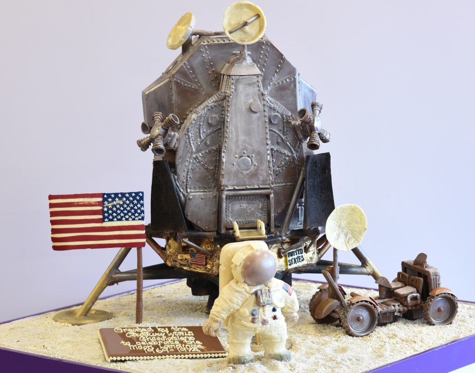 A moon landing chocolate showstopper designed by Cadbury's