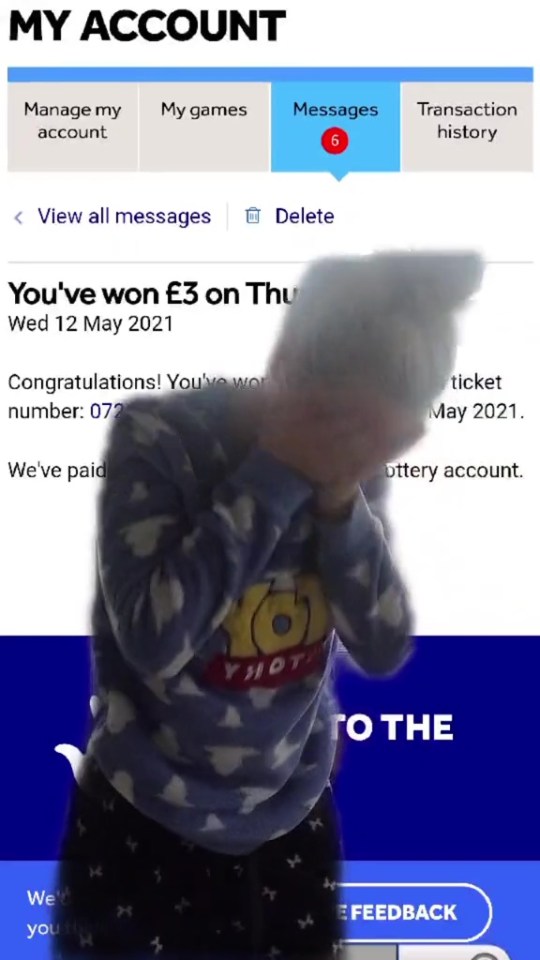 Chloe showed a screenshot of an email she received from the National Lottery