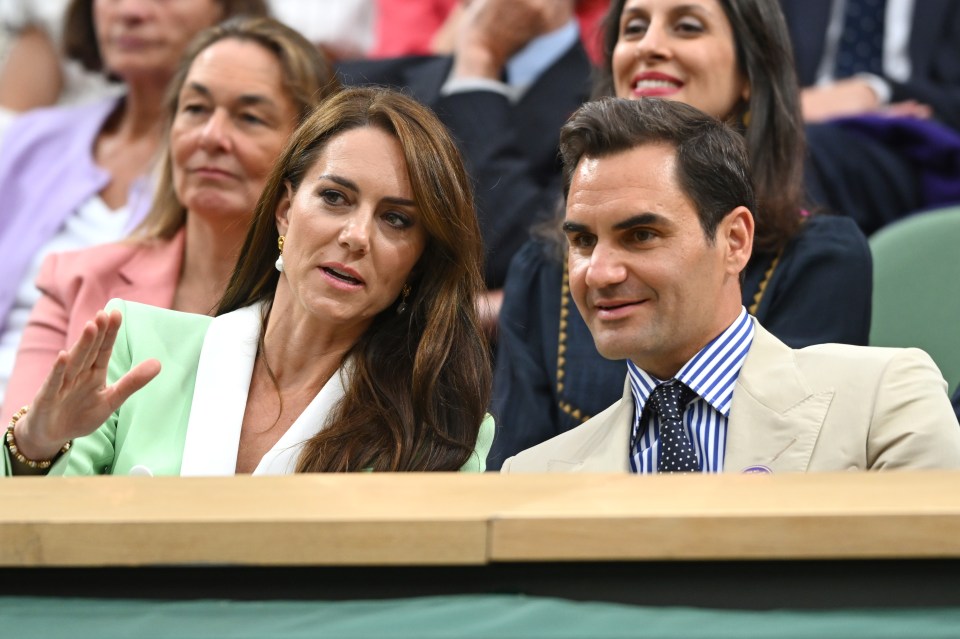 Roger Federer enjoyed a chat with Kate Middleton in the Royal Box