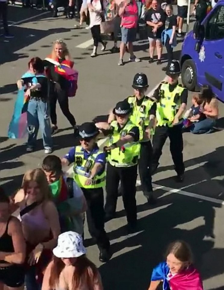 Woke cops conga in Lincoln last year