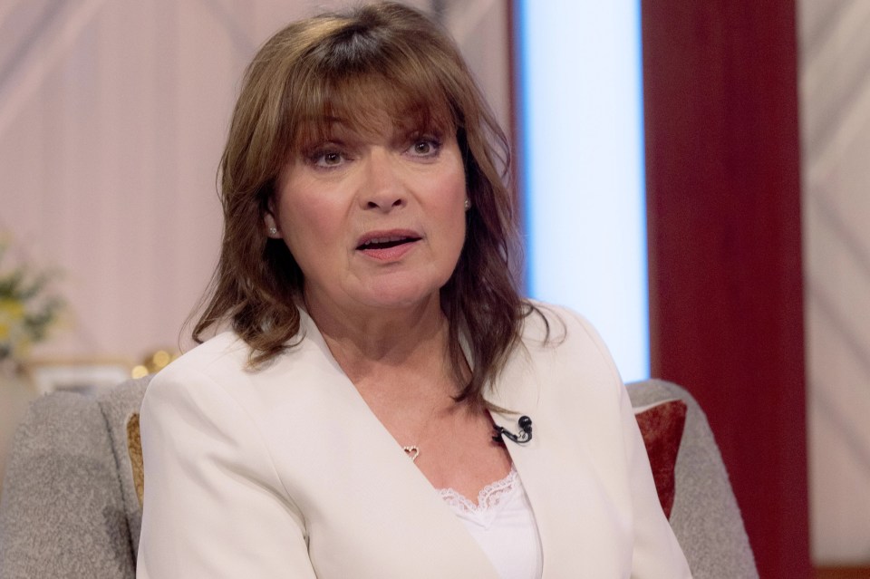 Lorraine Kelly on the set of her TV show.