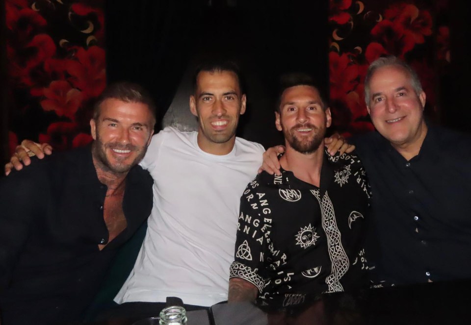 David Beckham, Lionel Messi and Sergio Busquets went to the Gekko sushi steakhouse