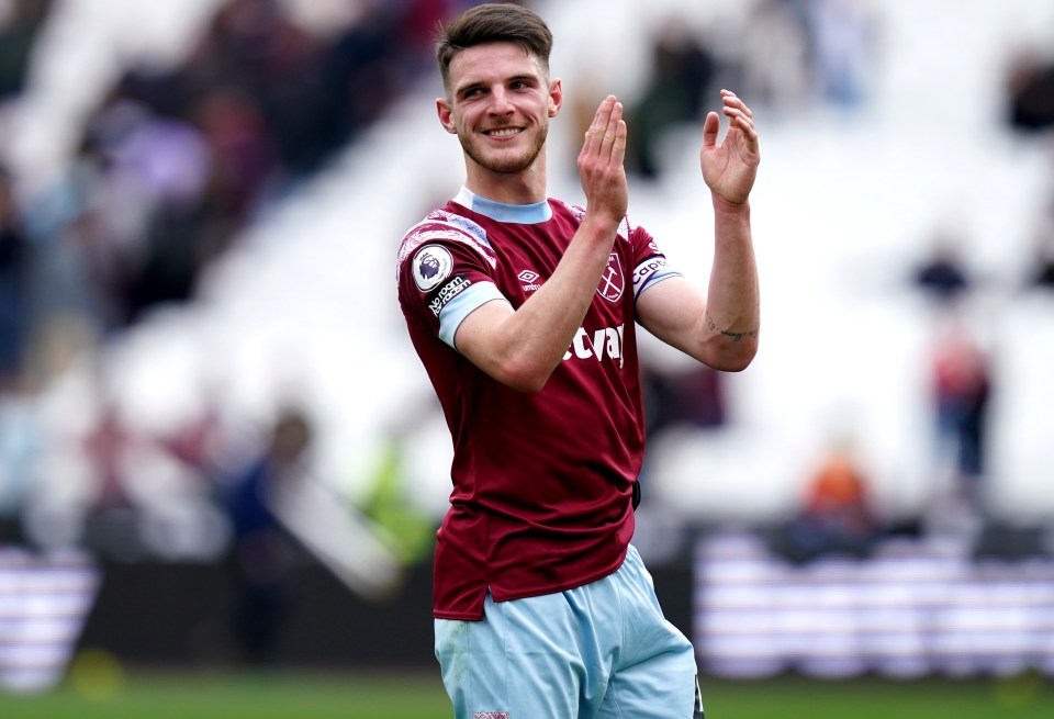 Declan Rice has been training in Arsenal ahead of his move to Arsenal