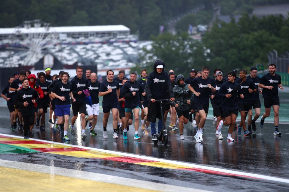 They commenced the run through a rain-soaked Spa