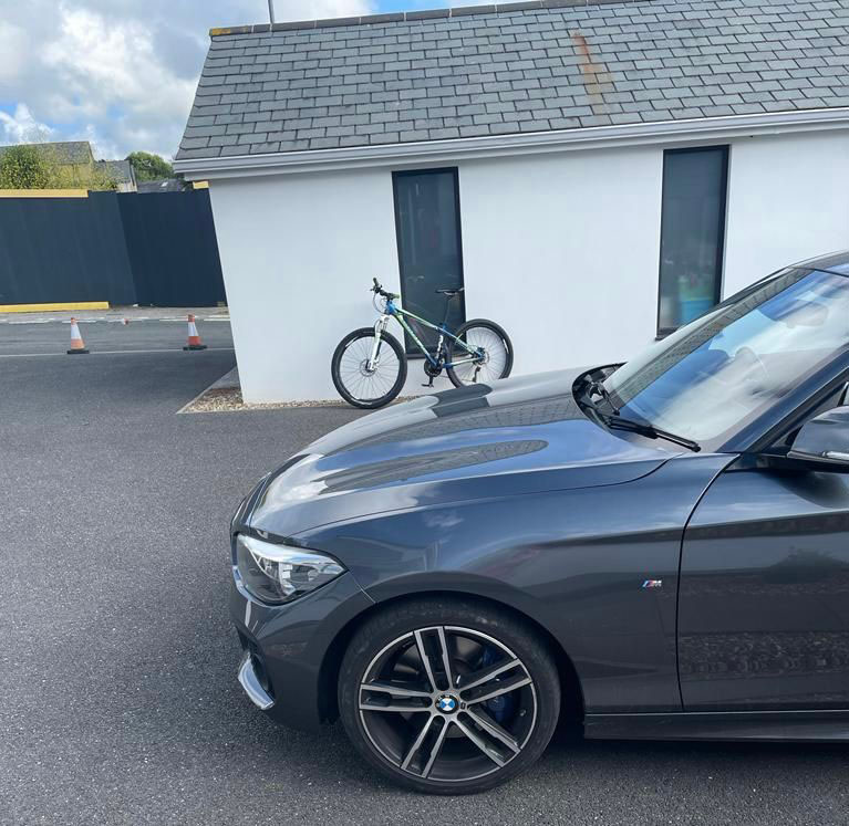 One brazen youth propped his bike against a resident's garage