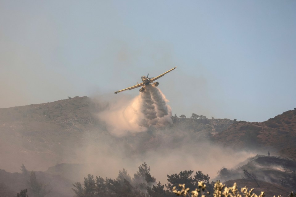 Firefighting planes have been battling blazes in Rhodes for seven days