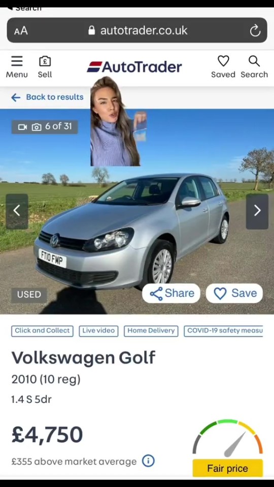 She described the Volkswagen Golf as 'one of the best hatchbacks known to man'