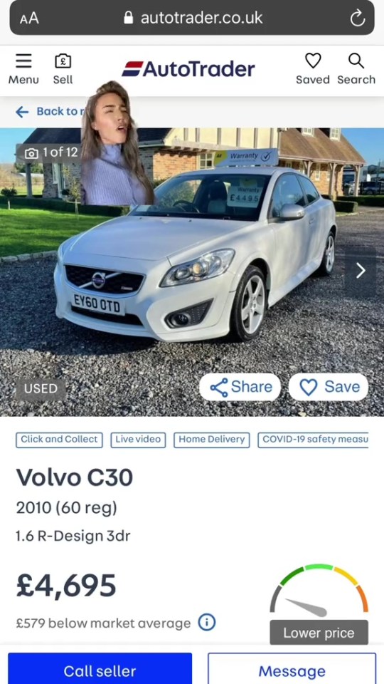 Abigayle says the Volvo C30 was a 'really cool car'