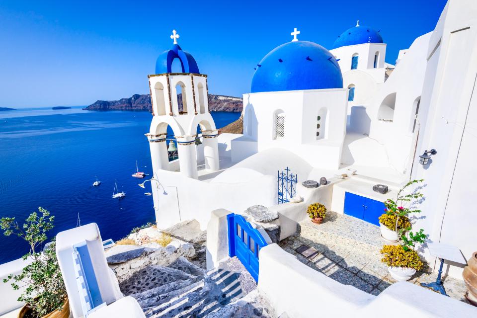 Santorini is a pearly white gem in the Aegean Sea