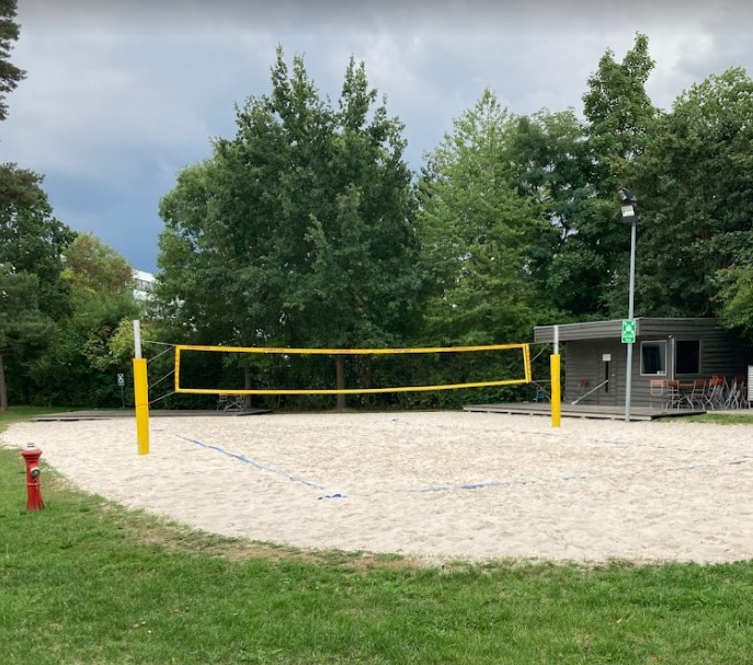 The centre boasts a beach volleyball court