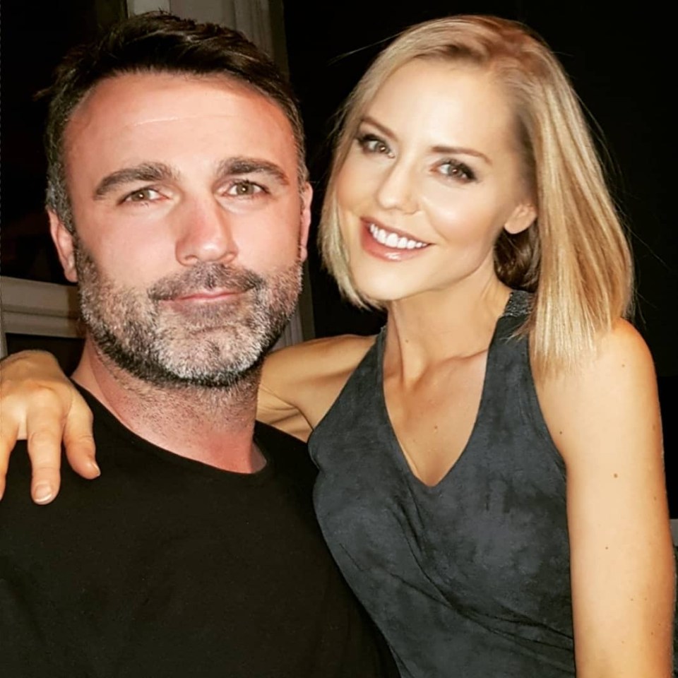 Stephanie Waring and her fiancé Tom Brookes