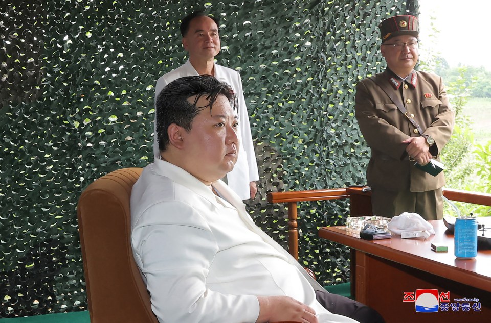 Kim Jong-un watches the test of the Hwasong-18 ballistic missile