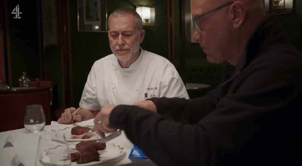 Fans were sickened as he dined on the gruesome steak