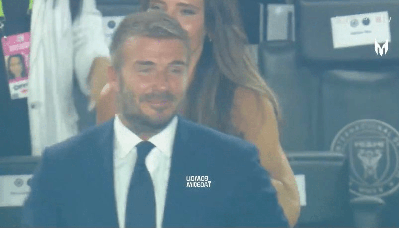 Beckham had tears of joy in his eyes after Messi's last-gasp debut winner