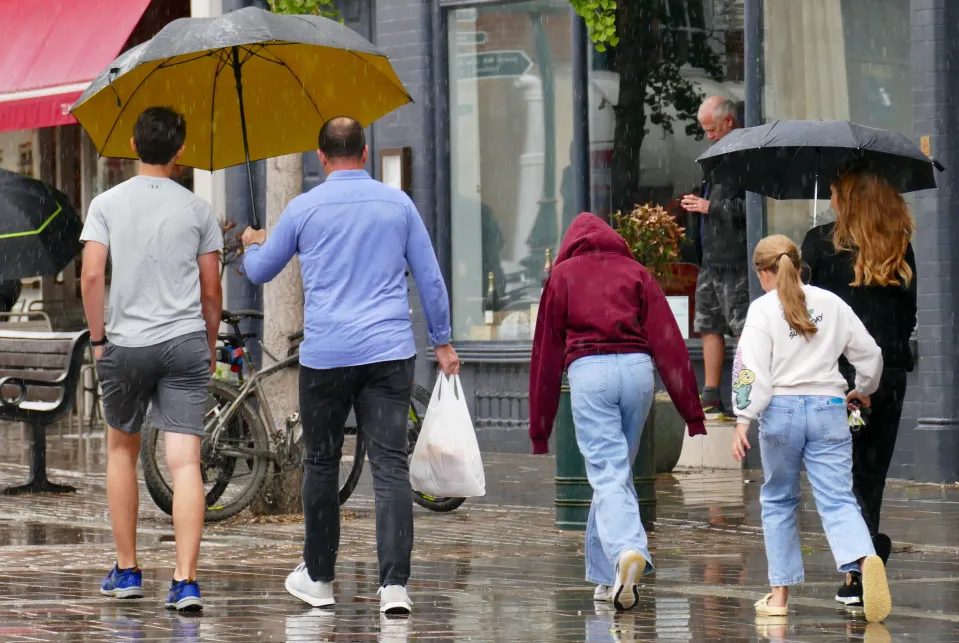 Wet weather in Henley-on-Thames, Oxfordshire last week