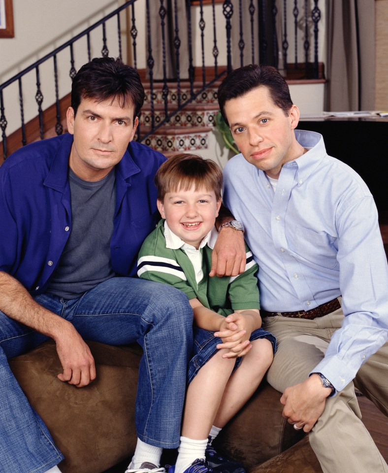 Jon starred in TV's Two and a Half men with Charlie Sheen, left, and Angus T. Jones