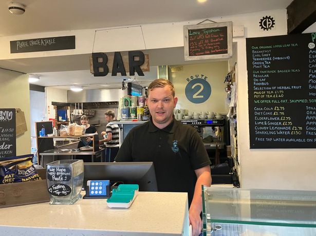 Cafe manager Ryan Adams says a lack of spaces is 'the only bad thing' about Topsham