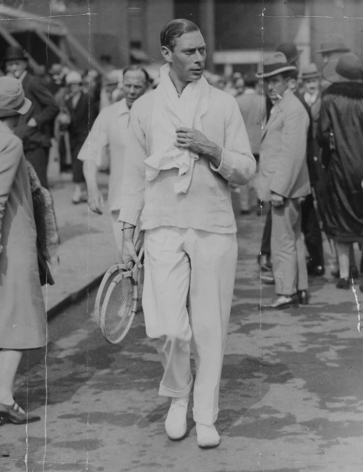 The future King George VI competed in doubles with Louis Greig as his partner