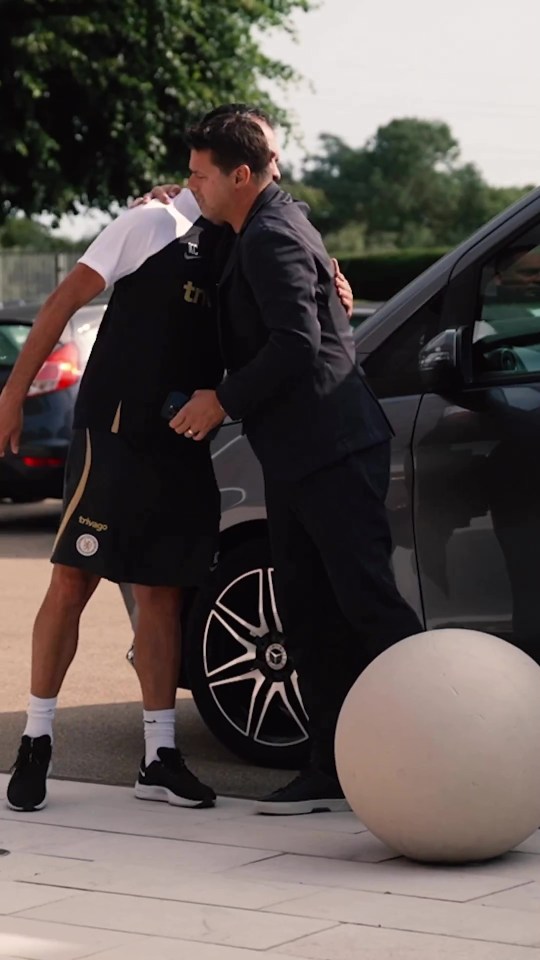 He enjoyed a number of warm embraces after arriving at Cobham