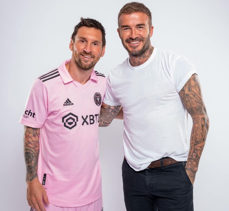 Beckham with new Inter Miami signing Lionel Messi