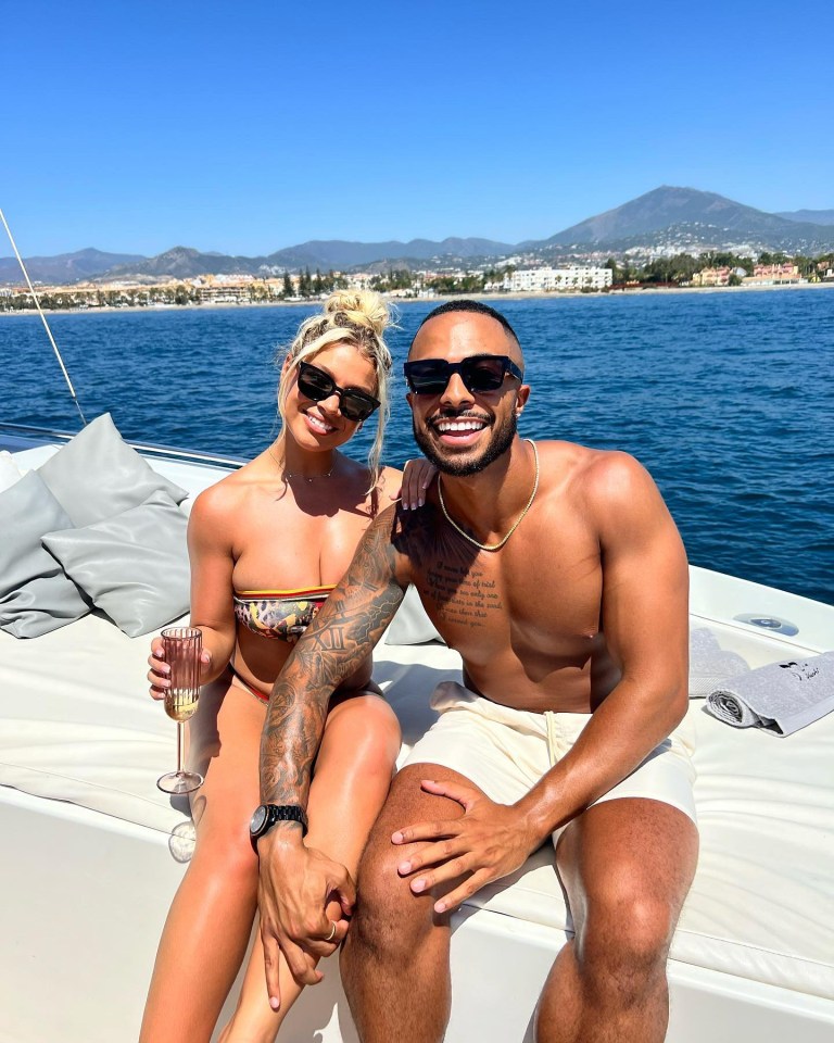 Molly Rainford and Tyler West soak up the sun on their first holiday together