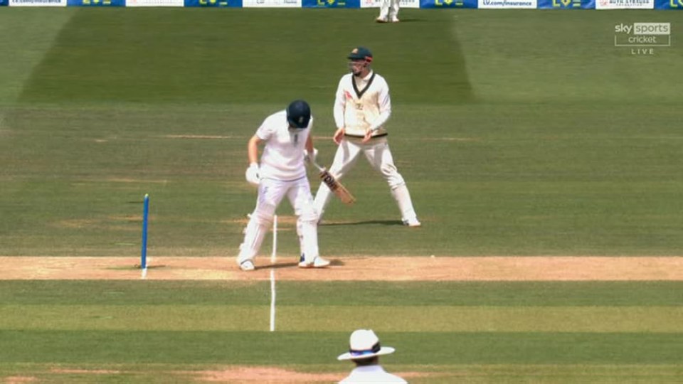 Bairstow was in his crease when the bouncer went over his head